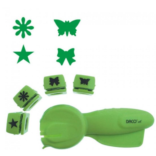 Perforator DACO Hobby, Patru Forme Interschimbabile, Perforare 1.8 cm, Perforatoare Lucru Manual, Perforatoare Activitati Creative, Perforatoare pentru Felicitari si Invitatii, Perforatoare cu Modele pentru Hartie, Perforator pentru Decoratiuni