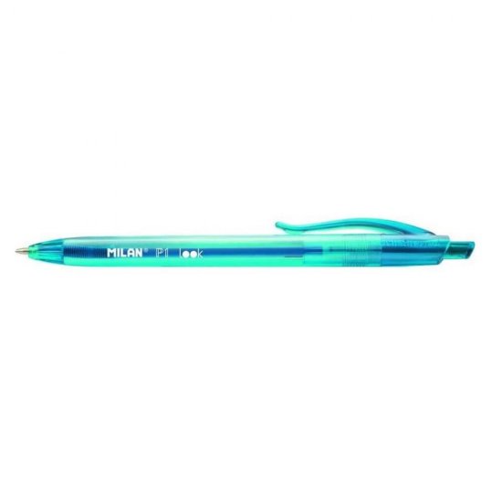 Pix MILAN Look, Mina Albastra, 12 Buc/Set, Varf 1 mm, Corp din Plastic de Culoare Albastra, Pixuri Milan, Pix Albastru, Pix cu Pasta Albastra, Pix Scolar, Pix pentru Scolari, Rechizite Scolare, Pix Office, Set Pixuri, Set de Pixuri Albastre