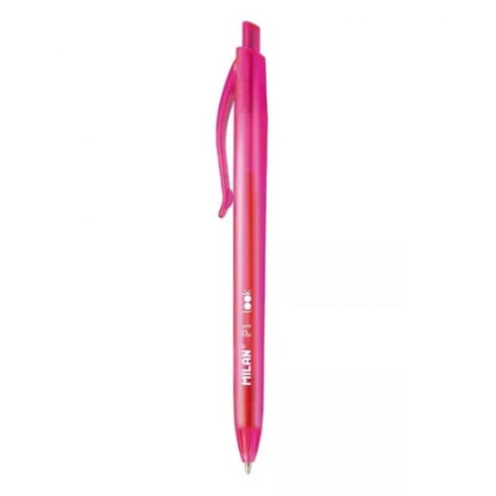 Pix MILAN Look, Mina Roz, 12 Buc/Set, Varf 1 mm, Corp din Plastic de Culoare Roz, Pixuri Milan, Pix Roz, Pix cu Pasta Roz, Pix Scolar, Pix pentru Scolari, Rechizite Scolare, Pix Office, Pixuri Office, Set Pixuri, Set de Pixuri Roz