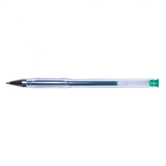 Set 50 Pixuri cu Gel, Capac + Clips de Prindere, Varf de 0.7 mm, Corp Transparent cu Grip, Culoare Verde, Pix OFFICE PRODUCTS, Accesorii Birou, Instrumente de Scris, Accesorii Scoala