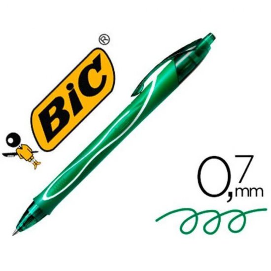 Set 12 Rollere BIC Gelocity Quick Dry, Varf 0.7 mm, Verzi, Pixuri Roller, Pix Roller, Pixuri BIC, Pixuri Roller cu Rezerva BIC, Pixuri Roller cu Rezerva Standard, Pixuri Quick Dry