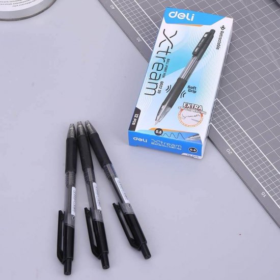 Pix cu Mecanism Deli Xtream, 0.7 mm, Negru, Pix Deli Xtream, Pix Xtream Deli, Pix cu Buton Deli, Pix Negru, Pix cu Scriere Neagra, Pix Scriere Neagra, Pixuri Negre, Pixuri Deli, Pixuri Negre cu Mecanism, Pixuri Deli Xtream, Pix 0.7 mm