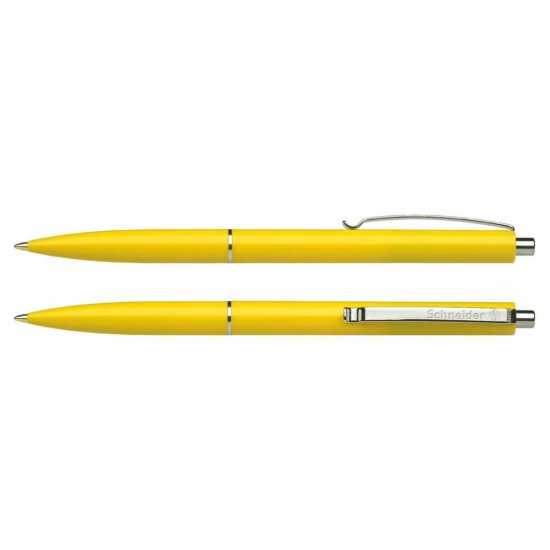 Pix SCHNEIDER K15, 0.5 mm, Albastru, Clips de Prindere, Corp Plastic Galben, Pixuri Schneider K15, Pixuri Albastre cu Mecanism, Pixuri Albastre cu Buton, Pixuri Albastre Retractabile, Pixuri Albastre pentru Scoala, Pix Albastru, Instrumente de Scris