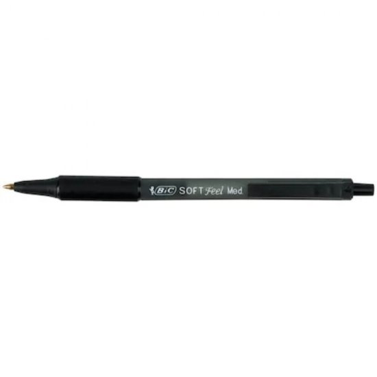 Set 12 Pixuri BIC Soft Feel Clic, Varf 1 mm, Negre, Set Pixuri Colorate, Pixuri BIC, Pixuri Retractabile pentru Scoala, Set Pixuri Negre cu Buton, Pixuri Negre cu Mecanism, Pix Negru cu Mecanism, Pix pentru Scoala, Pix Negru cu Buton