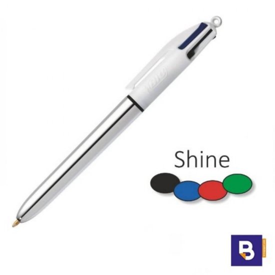 Set 12 Pixuri BIC 4 Shine Silver, Varf 1 mm, Corp Plastic, Pixuri 4 Shine Silver BIC, Pix BIC, 4 Shine Silver BIC, Pixuri Multicolore, Pixuri Colorate, Pix Scoala, Pix Colorat, Pix Multicolor, Set Pixuri, Set Pixuri Multicolore