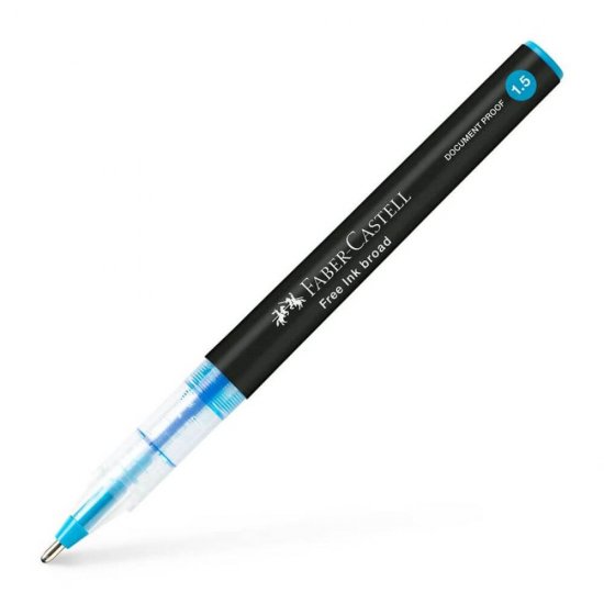 Roller Albastru Deschis 1.5 mm Faber-Castell Free Ink, Roller cu Cerneala Albastra Deschisa, Roller Mina Albastru Deschis, Roller Faber Castell, Rolere Albastre Deschise, Roller 1.5 mm, Rollere 1.5 mm, Accesorii Birou Faber Castell