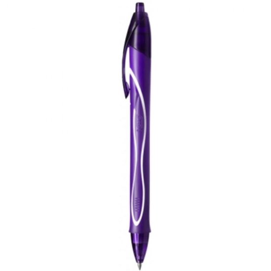 Set 12 Rollere BIC Gelocity Quick Dry, Mov, Varf 0.7 mm,  Pix cu Gel, Pix Roller, Pix BIC, Pix Roller cu Rezerva BIC, Pix Roller cu Rezerva Standard, Pix Quick Dry