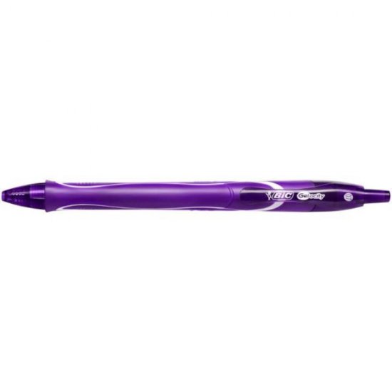 Set 12 Rollere BIC Gelocity Quick Dry, Mov, Varf 0.7 mm,  Pix cu Gel, Pix Roller, Pix BIC, Pix Roller cu Rezerva BIC, Pix Roller cu Rezerva Standard, Pix Quick Dry