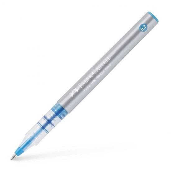Roller Free Ink Faber-Castell, Varf 0.7 mm, Mina Bleu, Roller cu Gel, Roller Gel, Roller Free Ink, Roller Faber-Castell, Rollere Faber-Castell, Roller Dessen, Rolller pentru Desen, Roller Grafica, Roller petnru Grafica