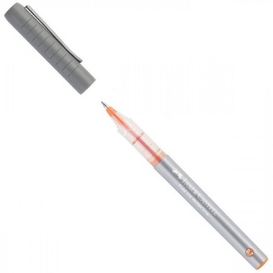 Roller Free Ink Faber-Castell, Varf 0.7 mm, Mina Portocalie, Roller cu Gel, Roller Gel, Roller Free Ink, Roller Faber-Castell, Rollere Faber-Castell, Roller Dessen, Rolller pentru Desen, Roller Grafica, Roller petnru Grafica