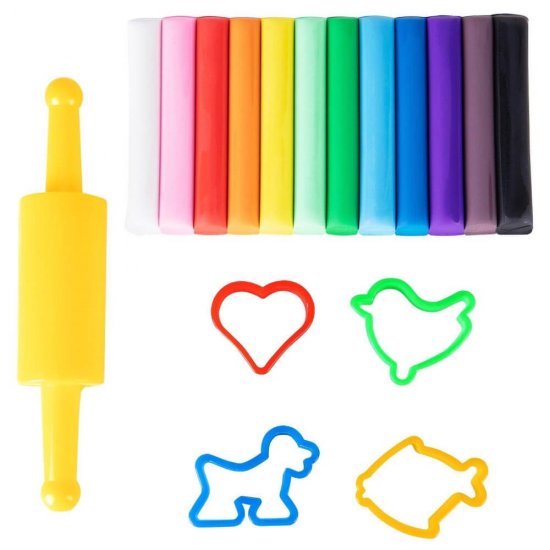 Plastelina cu Forme Deli, 12 Buc/Set, 12 Culori, Plastilina, Plastilina Non-Toxica, Plastilina pentru Copii, Plastelina Colorata, Plastelina Multicolor, Plastelina Multicolora, Plastelina Copii, Plastelina cu Forma, Plastelina cu Forme 