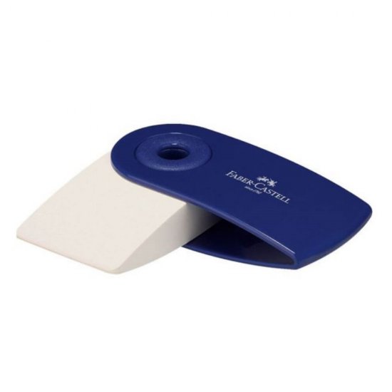 Radiera pentru Creion Faber – Castell Sleeve Mini, Albastru,  Accesorii Scoala, Rechizite Scolare, Rechizite Scolare Faber – Castell, Radiera Ieftina,  Radiera pentru Creion Scoala, Radiera Albastra, Guma de Sters pentru Creion