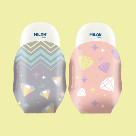 Radiera MILAN Sugar, Cauciuc Sintetic, Carcasa de Protectie Multicolora, Radiere, Guma de Sters, Gume de Sters, Radiera Creion, Radiere Creion, Radiera Cauciuc, Radiera Simpla, Instrumente de Sters, Rechizite