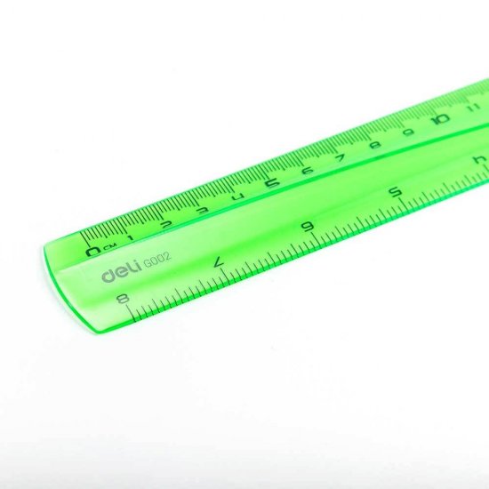 Rigla Deli Ruler, 15 Cm, Plastic, Verde, Rigla Din Plastic, Rigle Din Plastic, Liniar Din Plastic, Liniar Plastic, Rigle Plastic, Rigle Matematica, Rigla 15 Cm, Liniar 15 Cm, Liniar Matematica, Liniar Scoala, Rigla Scoala, Rigla Verde, Liniar Verde