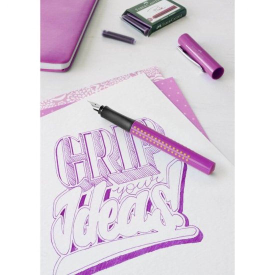 Stilou Faber-Castell Grip 2010, Penita Inox B, Roz, Stilou Faber Castell Grip 2010 Roz, Stilou Penita B, Stilou Roz Faber Castell, Stilouri Faber Castell Grip 2010, Instrumente de Scris Faber Castell, Stilou Alimentare Patron Mic Standard