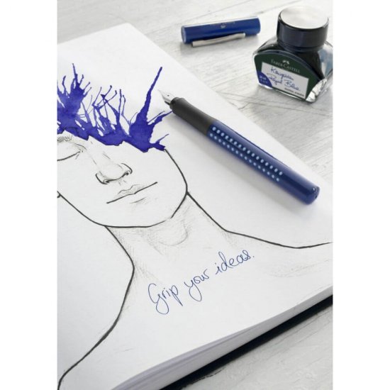 Stilou Faber-Castell Grip 2010, Penita Inox M, Bleu, Stilou Faber Castell Grip 2010 Bleu, Stilou Penita M, Stilou Albastru Faber Castell, Stilouri Faber Castell Grip 2010, Instrumente de Scris Faber Castell, Stilou Alimentare Patron Mic Standard