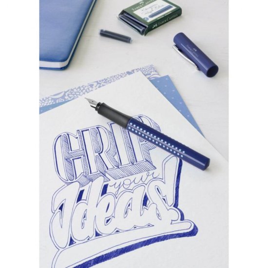 Stilou Faber-Castell Grip 2010, Penita Inox M, Bleu, Stilou Faber Castell Grip 2010 Bleu, Stilou Penita M, Stilou Albastru Faber Castell, Stilouri Faber Castell Grip 2010, Instrumente de Scris Faber Castell, Stilou Alimentare Patron Mic Standard