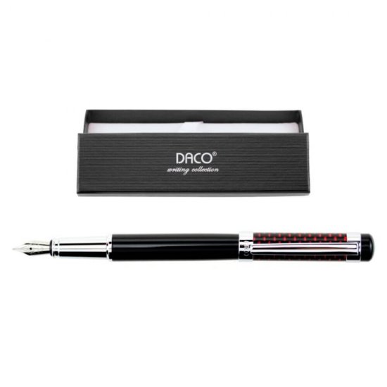 Stilou DACO Metalic, Penita Iridium M, Rosu/Argintiu, Cerneala Standard, cu Convertor, Stilouri cu Penita Iridium M, Stilouri Office, Stilouri Elegante, Stilouri cu Cerneala Standard, Rechizite, Accesorii pentru Scris, Instrumente de Scris