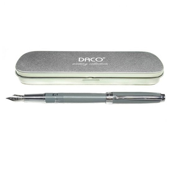 Stilou DACO Metalic, Penita Iridium M, Gri, Cerneala Standard, Model Dragonul Dacilor, Stilouri cu Penita Iridium M,  Stilouri Office, Stilouri Elegante, Stilouri cu Cerneala Standard, Rechizite, Accesorii pentru Scris, Instrumente de Scris