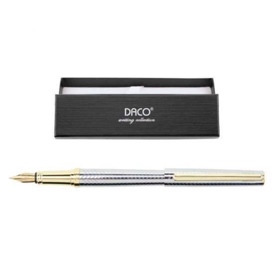 Stilou DACO Metalic, Penita Tip F, Argintiu/Auriu, Cerneala Standard, Stilouri cu Penita Tip F, Stilouri Office, Stilouri Elegante, Stilouri cu Cerneala Standard, Rechizite, Accesorii pentru Scris, Instrumente de Scris