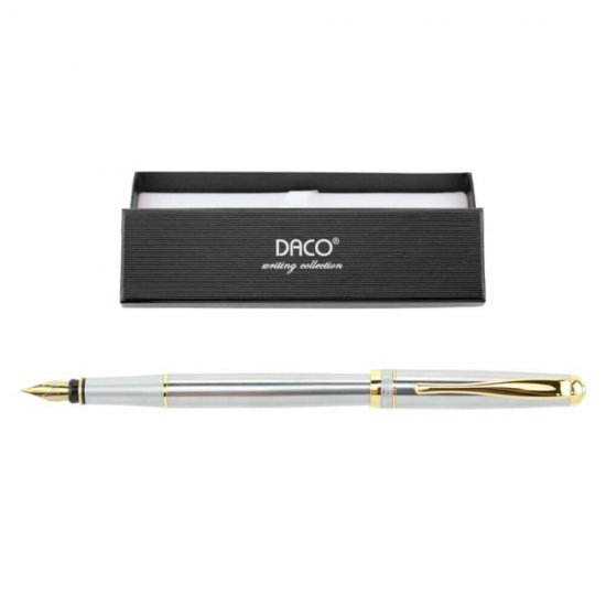Stilou DACO Metalic, Penita Tip F, Argintiu/Auriu, Cerneala Standard, Stilouri cu Penita F, Stilouri Office, Stilouri Elegante, Stilouri cu Cerneala Standard, Rechizite, Accesorii pentru Scris, Instrumente de Scris