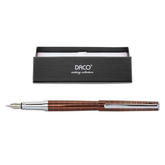 Stilou DACO Metalic, Penita Tip F, Maro/Argintiu, Cerneala Standard, Stilouri cu Penita Tip F,  Stilouri Office, Stilouri Elegante, Stilouri cu Cerneala Standard, Rechizite, Accesorii pentru Scris, Instrumente de Scris
