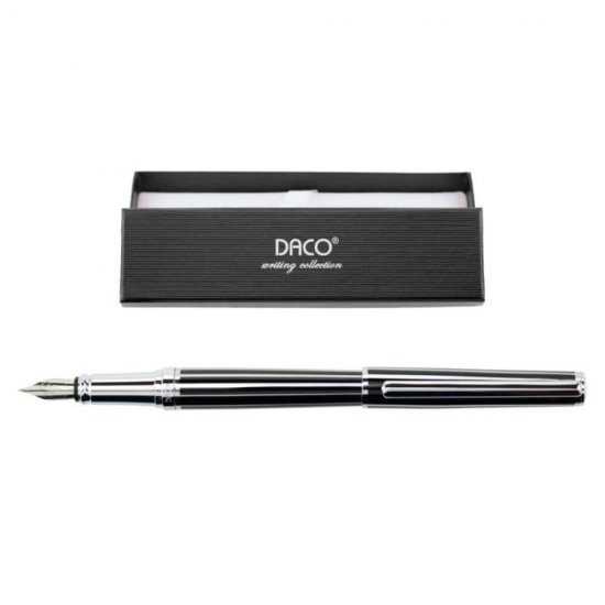 Stilou DACO Metalic, Penita Tip F, Negru/Argintiu, Cerneala Standard, Stilouri cu Penita Tip F, Stilouri Office, Stilouri Elegante, Stilouri cu Cerneala Standard, Rechizite, Accesorii pentru Scris, Instrumente de Scris