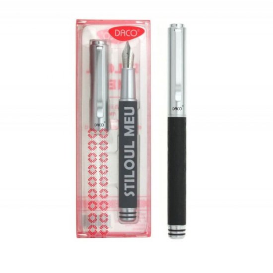 Stilou DACO Metalic, Negru, Penita Iridium, Cerneala Standard, Ambalare Cutie, Stilouri cu Penita Iridium, Stilouri Office, Stilouri Elegante, Stilouri cu Cerneala Standard, Rechizite, Accesorii pentru Scris, Instrumente de Scris