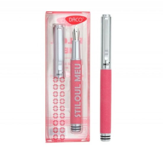 Stilou DACO Metalic, Penita Iridium, Roz, Cerneala Standard, Ambalare Cutie, Stilouri cu Penita Iridium, Stilouri Office, Stilouri Elegante, Stilouri cu Cerneala Standard, Rechizite, Accesorii pentru Scris, Instrumente de Scris
