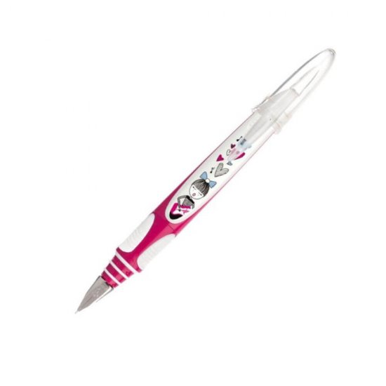 Stilou BIC Easy Clic Manga, Penita Iridium, Corp Alb/Violet, Stilou BIC Easy Clic, BIC Easy Clic Manga, Stilou BIC, Stilou pentru Scoala, Stilou cu Design, Stilou fara Rezerva, Stilou Design, Stilou cu Rezerva, Instrumente de Scris