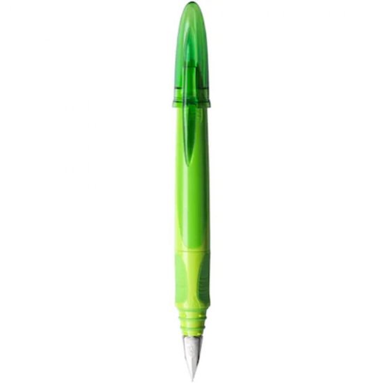 Stilou Plastic BIC Easy Clic, Albastru, Rezerva Standard, Corp Verde, Rezerva Inclusa, Blister, Stilouri cu Rezerva Standard, Stilouri Scoala, Stilouri Scoala cu Rezerva, Stilouri BIC cu Cerneala Albastra, Stilou Albastru pentru Scoala