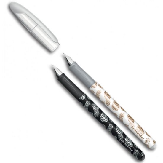 Stilou Plastic SCHNEIDER Voyage, Penita Iridium Tip M, Corp Alb/Auriu, Stilouri cu Penita M, Stilouri SCHNEIDER, Stilouri Office, Stilouri cu Penita Iridium M, Stilouri SCHNEIDER cu Rezerve, Accesorii pentru Scris, Instrumente de Scris