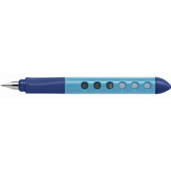 Stilou Scribolino pentru Stangaci Faber-Castell, Albastru, Penita Iridiu, Grip Ergonomic, Stilou Elevi, Stilouri Elevi, Stilou Scoala, Stilouri Scoala, Stilouri Scolare, Stilouri de Scris, Stilouri cu Patroane, Stilouri cu Mina, Stilou cu Mina