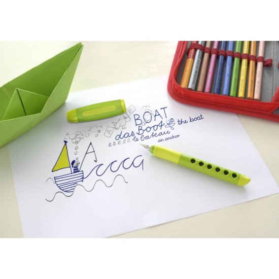 Stilou Scribolino Faber-Castell, Vernil, Penita Iridiu, Grip Ergonomic, Stilou Elevi, Stilouri Elevi, Stilou Scoala, Stilouri Scoala, Stilouri Scolare, Stilouri de Scris, Stilouri cu Patroane, Stilouri cu Mina, Stilou cu Mina, Stilou cu Patroane