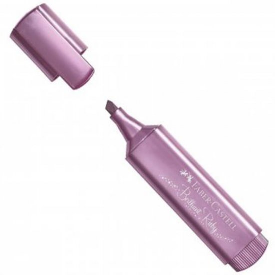 Textmarker Faber – Castell 1546, Rubiniu Metalizat, Rechizite Scolare, Textmarker Pigmentat, Accesorii pentru Birou, Marker Metalizat Rubiniu, Textmarker Rubiniu