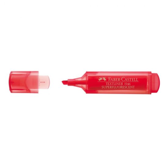 Textmarker 1546 Faber-Castell, Rosu Super Fluorescent, Evidentiator Faber-Castell, Evidentiatoare Faber-Castell, Markere Faber-Castell, Markere Faber-Castell Permanente, Marker de Scris, Textmarkere Faber-Castell, Highlighter Fluorescent