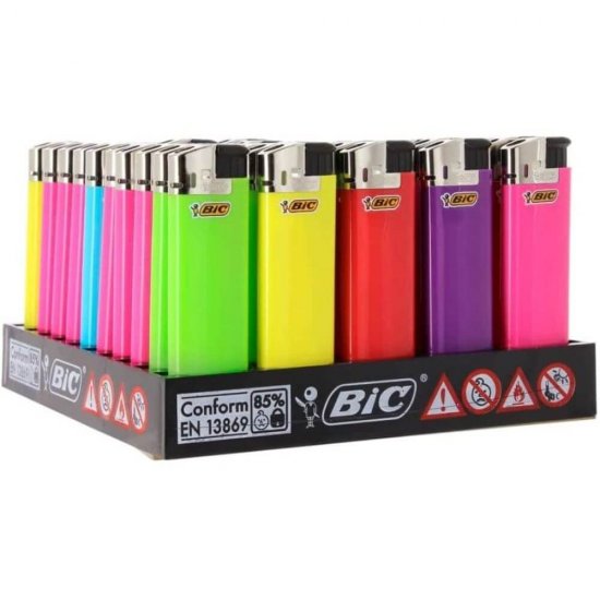 Set 50 Brichete Electronice Diverse Culori, 2.7x1.3x8 cm, BIC, Brichete Reincarcabile, Set Brichete, Brichete de Buzunar, Brichete de Aprins Focul, Brichete de Aprins Lumanari, Brichete de Aragaz