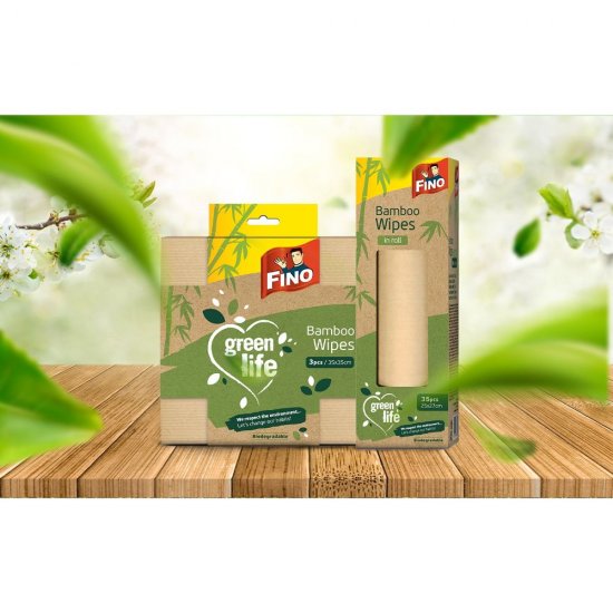 Lavete Multifunctionale Bambus Green Life, 3 Buc/Set, 35x35 cm, Lavete Bucatarie, Lavete Baie, Fino Green Life, Lavete Ecologice