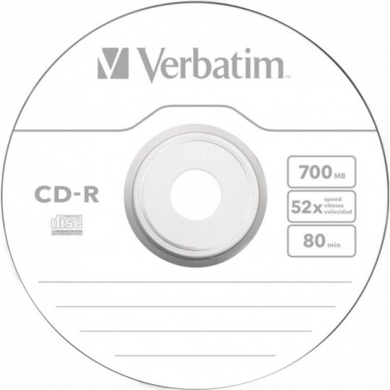 Set 25 CD-R Inscriptibil Verbatim cu Suport, Capacitate 700 Mb, Viteza 52x, Verbatim Set CD-uri, Verbatim CD Inscriptibil, CD-R Inscriptibil 52x700 Mb, Set CD-R Verbatim 52x700 Mb, Cd-uri Printabile pentru Muzica