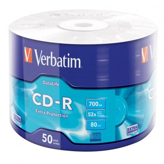 Set 50 CD-R Inscriptibil Verbatim, Capacitate 700 Mb, Viteza 52x, Verbatim Set CD-uri, Verbatim CD Inscriptibil, CD-R Inscriptibil 52x700 Mb, Set CD-R Verbatim 52x700 Mb, Cd-uri Printabile pentru Muzica