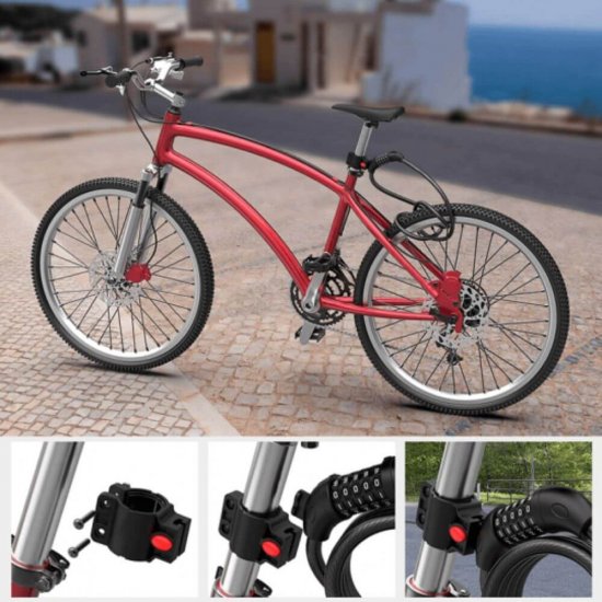 Cablu Antifurt Master Lock, 1.2m x 8 mm, Invelis Vinil, Cabluri Antifurt, Cablu Antifurt 1.2 m, Cablu Antifurt cu Cifru, Cablu Antifurt pentru Biciclete, Cabluri Antifurt Biciclete cu Cifru, Cablu Antifurt Biciclete cu Inchizatoare, Antifurt Bicicleta