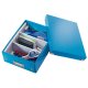 Cutie Organizer Mica din Carton Solid Laminat Leitz Click and Store, 220x100x282, Albastru, Cutie Carton Colorata, Cutie Depozitare Albastra, Cutie Mica pentru Obiecte, Cutie Mica Simpla, Cutie Rezistenta