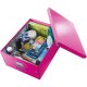 Cutie Depozitare Mare din Carton Solid Laminat Leitz Click and Store, 369x200x482, Roz, Cutie Carton Colorata, Cutie Depozitare Colorata, Cutie Mare pentru Obiecte, Cutie Mare Roz, Cutie Rezistenta