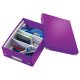 Cutie Organizer Mica din Carton Solid Laminat Leitz Click and Store, 220x100x282, Mov, Cutie Carton Colorata, Cutie Depozitare Mov, Cutie Mica pentru Obiecte, Cutie Mica Simpla, Cutie Rezistenta
