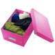 Cutie Depozitare Mare din Carton Solid Laminat Leitz Click and Store, 369x200x482, Roz, Cutie Carton Colorata, Cutie Depozitare Colorata, Cutie Mare pentru Obiecte, Cutie Mare Roz, Cutie Rezistenta