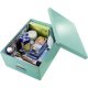 Cutie Depozitare Mare din Carton Solid Laminat Leitz Click and Store, 369x200x482, Turcoaz, Cutie Carton Colorata, Cutie Depozitare Colorata, Cutie Mare pentru Obiecte, Cutie Mare Turcoaz, Cutie Rezistenta
