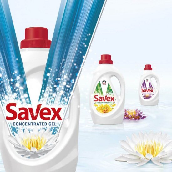 Detergent de Rufe Lichid SAVEX 2 in 1 Parfum Lock Color, 4.4L, 80 Spalari, Detergent Lichid pentru Rufe, Detergent Automat pentru Haine, Detergenti Lichid pentru Haine, Solutii Curatare a Hainelor