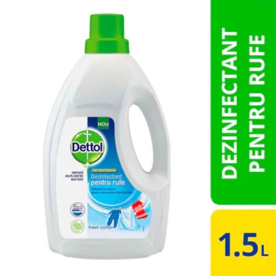 Dezinfectant pentru Haine DETTOL, 1.5 L, Fresh Cotton, Curatarea si Dezinfectarea Rufelor, Dezinfectant Haine, Dezifectant Haine Dettol, Solutie haine, Ingrijire haine, Detergent Haine