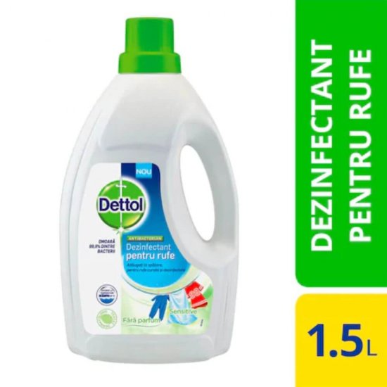 Dezinfectant pentru Haine DETTOL, 1.5 L, Sensitive, Curatarea si Dezinfectarea Rufelor, Dezinfectant Haine, Dezifectant Haine Dettol, Solutie haine, Ingrijire haine, Detergent Haine