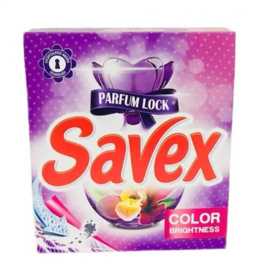 Detergent Pudra pentru Rufe SAVEX Parfum Lock Color Brightness, 300 g, Detergent SAVEX, Detergent Pudra, Detergent Pudra Automat, Detergent Automat pentru Haine, Solutii Curatare Haine, Detergent Rufe Automat
